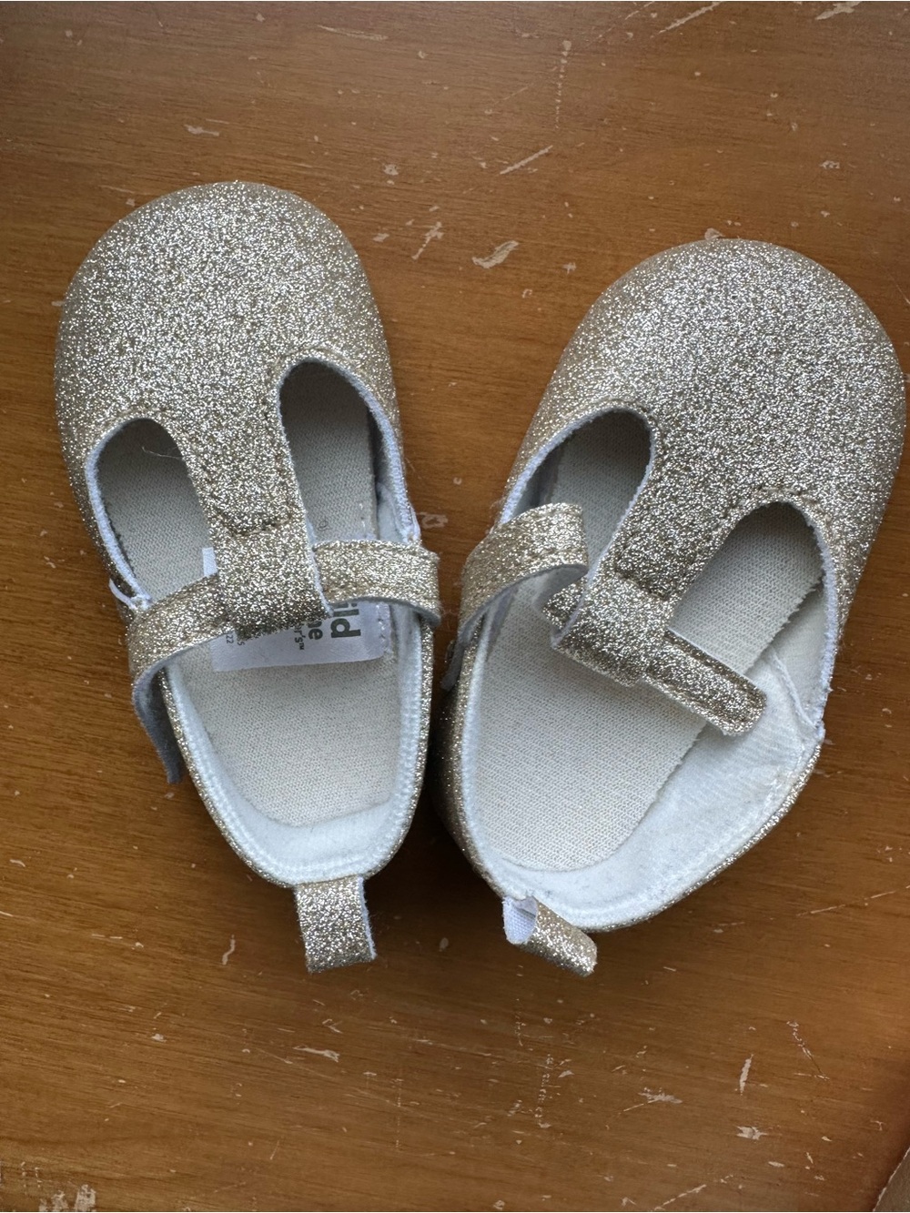 Carter's Gold Glitter Mary Jane Baby Shoes